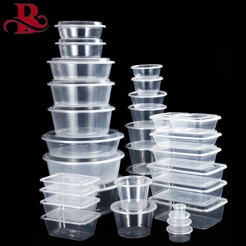 Plastic Rectangular Round 650ml Takeaway Transparent Soup Bowl Packing Disposable Packaging Food Containers with Lids Microvable - Box and Plastic Products price